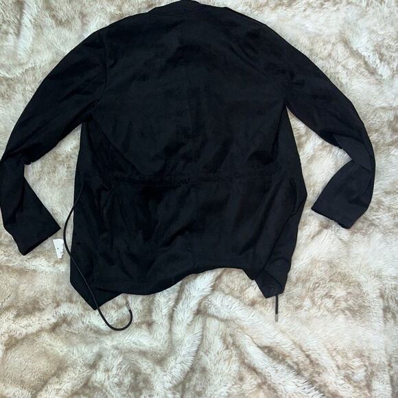 BLANKYC Suede Feel Black Draped Front Jacket | Sz S - Picture 7 of 7